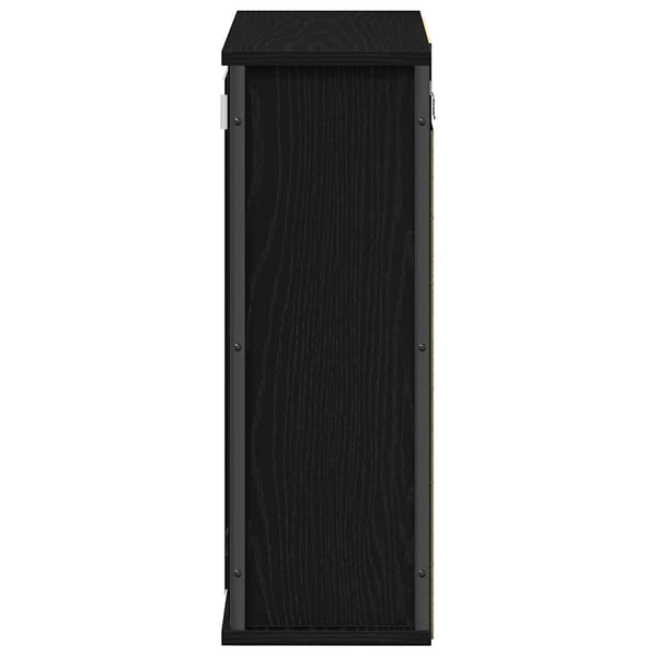 Bad-Wandschrank mit Spiegel Schwarz Eichen-Optik 50x60 cm
