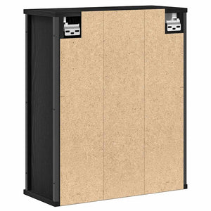 Bad-Wandschrank mit Spiegel Schwarz Eichen-Optik 50x60 cm