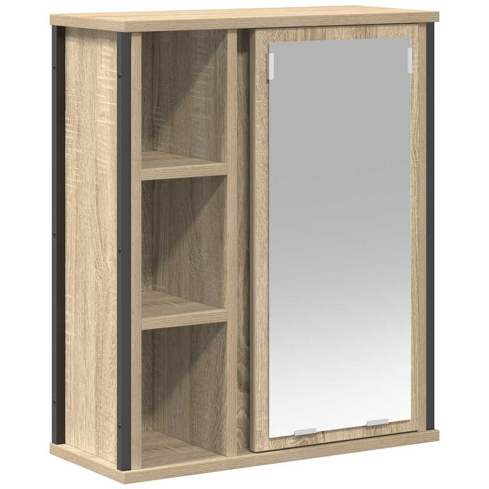 Bad-Wandschrank Sonoma Eiche mit Spiegel 50x60 cm