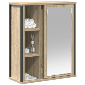 Bad-Wandschrank Sonoma Eiche mit Spiegel 50x60 cm