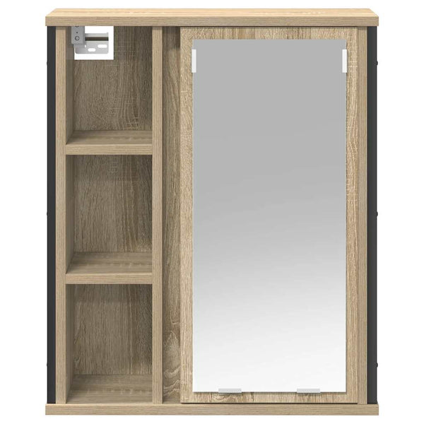 Bad-Wandschrank Sonoma Eiche mit Spiegel 50x60 cm