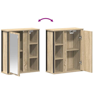 Bad-Wandschrank Sonoma Eiche mit Spiegel 50x60 cm