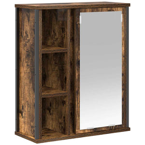 Bad-Wandschrank mit Spiegel Räuchereiche 50x60 cm