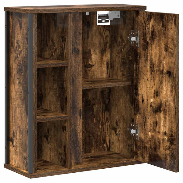 Bad-Wandschrank mit Spiegel Räuchereiche 50x60 cm