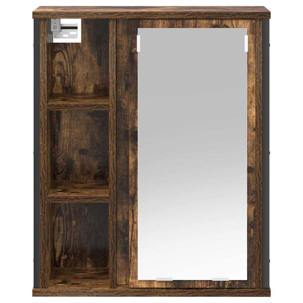 Bad-Wandschrank mit Spiegel Räuchereiche 50x60 cm