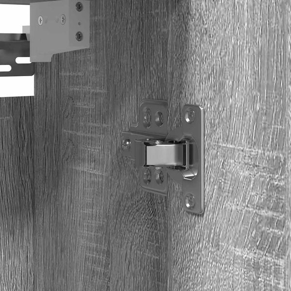 Bad-Wandschrank mit Spiegel Grau Sonoma 50x60 cm