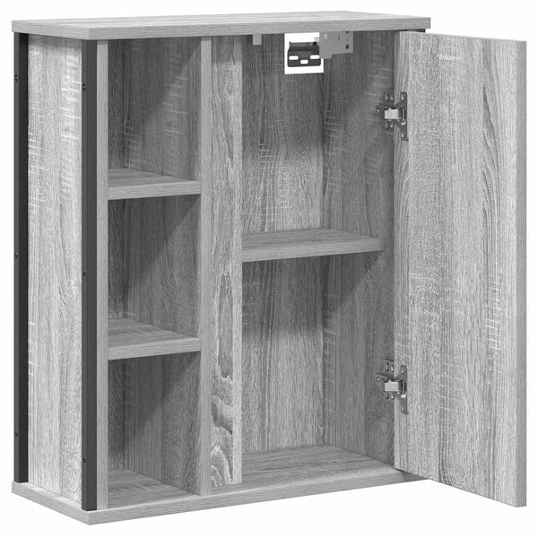 Bad-Wandschrank mit Spiegel Grau Sonoma 50x60 cm