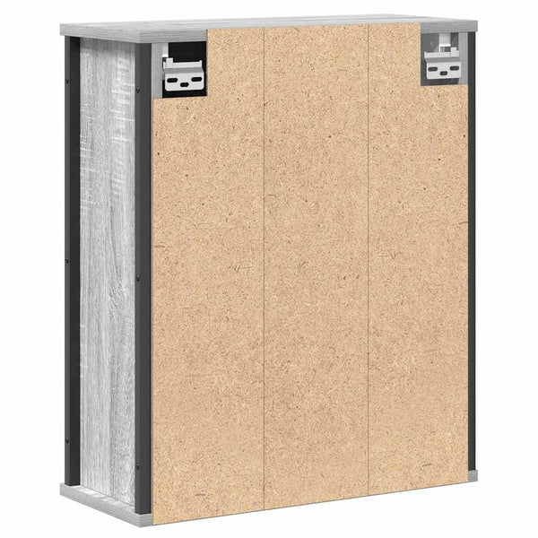 Bad-Wandschrank mit Spiegel Grau Sonoma 50x60 cm