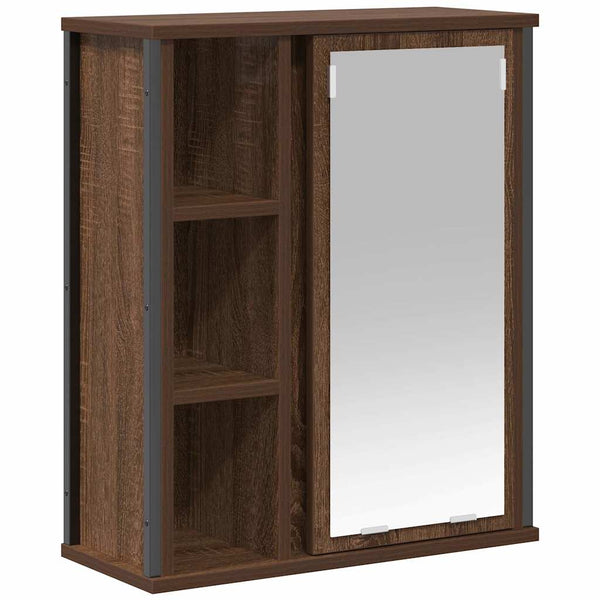 Bad-Wandschrank mit Spiegel Eichen-Optik 50x60 cm