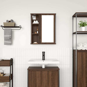 Bad-Wandschrank mit Spiegel Eichen-Optik 50x60 cm