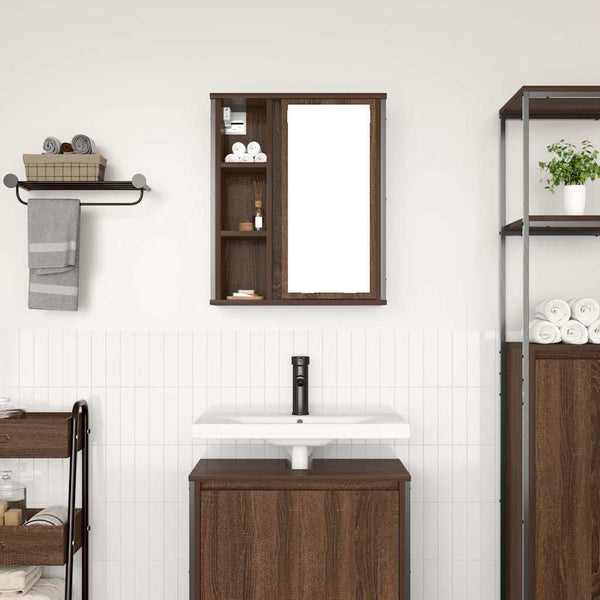 Bad-Wandschrank mit Spiegel Eichen-Optik 50x60 cm
