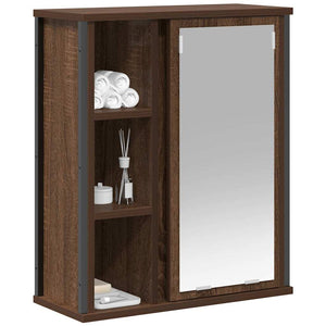 Bad-Wandschrank mit Spiegel Eichen-Optik 50x60 cm