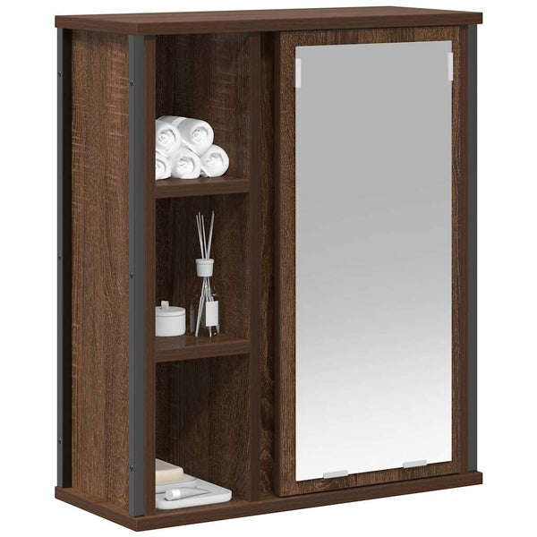 Bad-Wandschrank mit Spiegel Eichen-Optik 50x60 cm