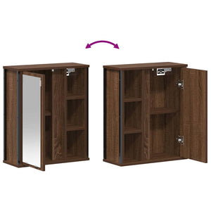 Bad-Wandschrank mit Spiegel Eichen-Optik 50x60 cm