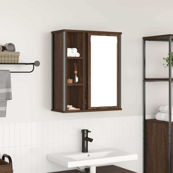 Bad-Wandschrank mit Spiegel Eichen-Optik 50x60 cm