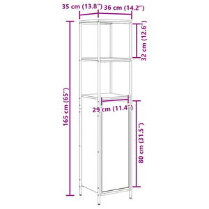 Badschrank Sonoma-Eiche mit Regalen 36x35x165 cm