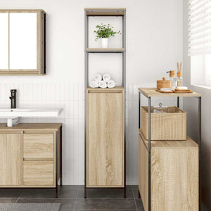 Badschrank Sonoma-Eiche mit Regalen 36x35x165 cm