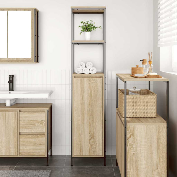 Badschrank Sonoma-Eiche mit Regalen 36x35x165 cm