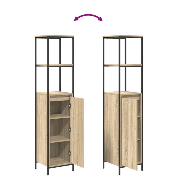 Badschrank Sonoma-Eiche mit Regalen 36x35x165 cm