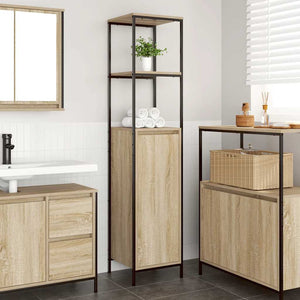 Badschrank Sonoma-Eiche mit Regalen 36x35x165 cm