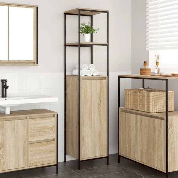 Badschrank Sonoma-Eiche mit Regalen 36x35x165 cm