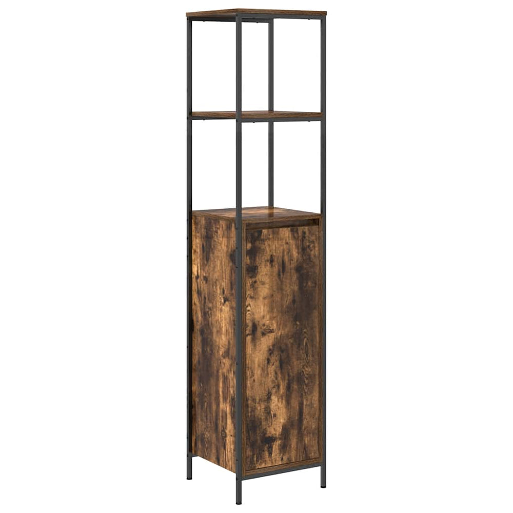 Badschrank Räuchereiche mit Regalen 165 cm