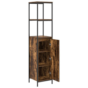 Badschrank Räuchereiche mit Regalen 165 cm