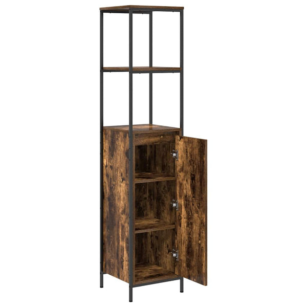 Badschrank Räuchereiche mit Regalen 165 cm