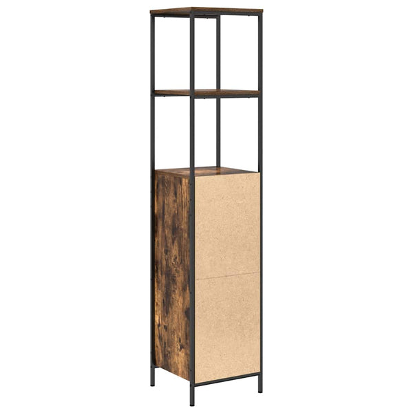 Badschrank Räuchereiche mit Regalen 165 cm