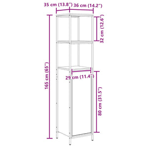 Grauer Badschrank mit Regalen