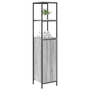 Grauer Badschrank mit Regalen