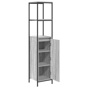 Grauer Badschrank mit Regalen