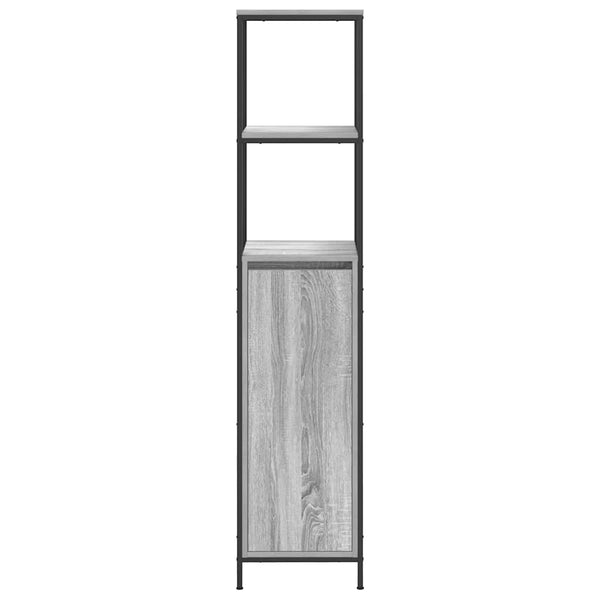 Grauer Badschrank mit Regalen