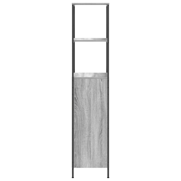 Grauer Badschrank mit Regalen