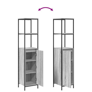 Grauer Badschrank mit Regalen