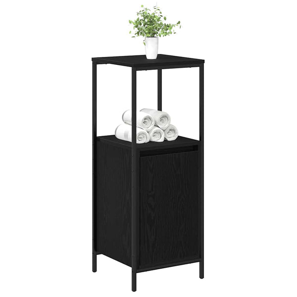 Badschrank Schwarz Eichen-Optik, 36x35x95 cm