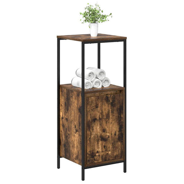 Badschrank Räuchereiche mit Regalen, 95 cm