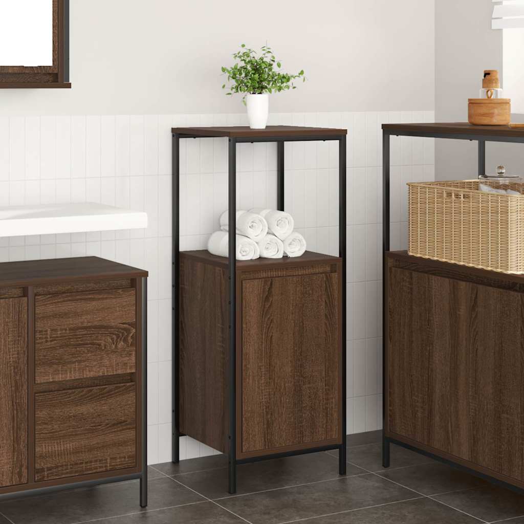 Badschrank mit Regalen, Eichen-Optik