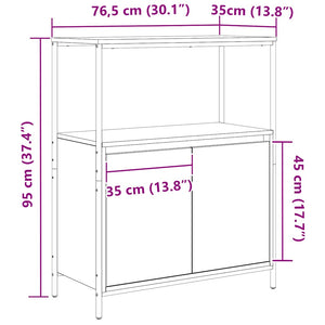 Badschrank mit Regalen, Schwarz Eichen-Optik