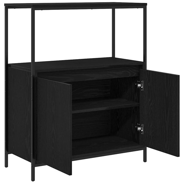 Badschrank mit Regalen, Schwarz Eichen-Optik