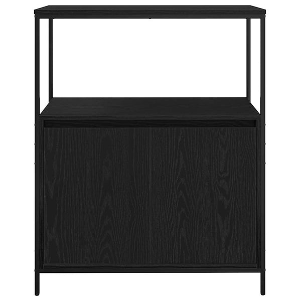 Badschrank mit Regalen, Schwarz Eichen-Optik