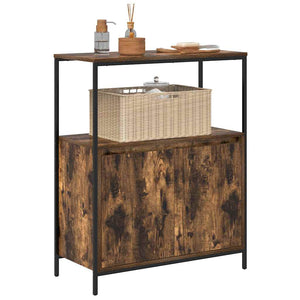 Badschrank Räuchereiche mit Regalen 95 cm