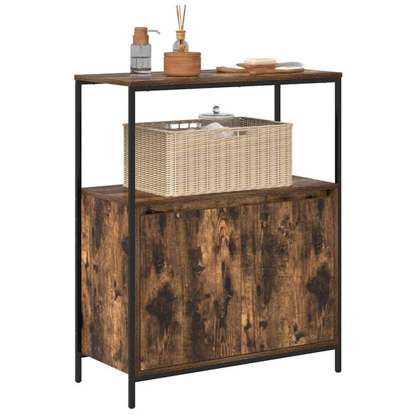 Badschrank Räuchereiche mit Regalen 95 cm