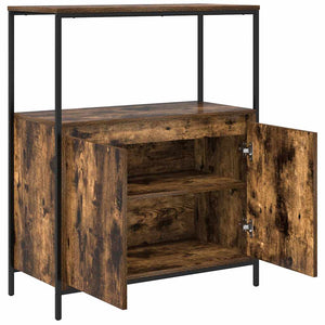 Badschrank Räuchereiche mit Regalen 95 cm