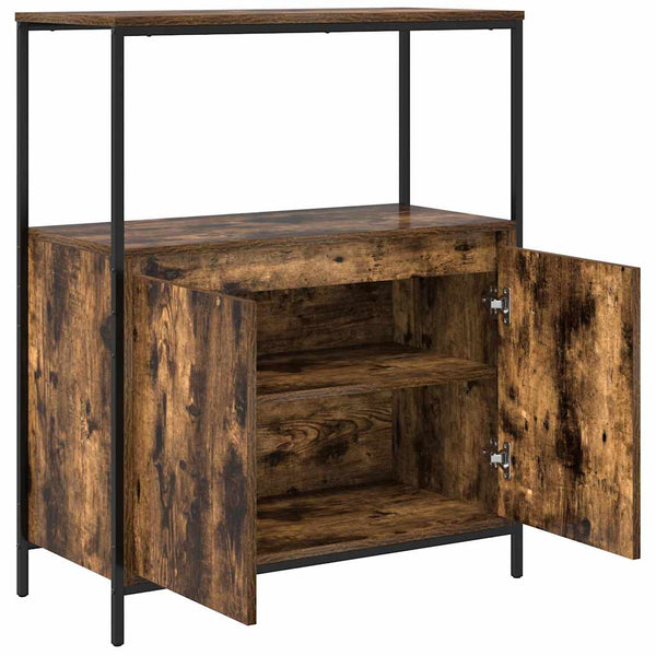 Badschrank Räuchereiche mit Regalen 95 cm