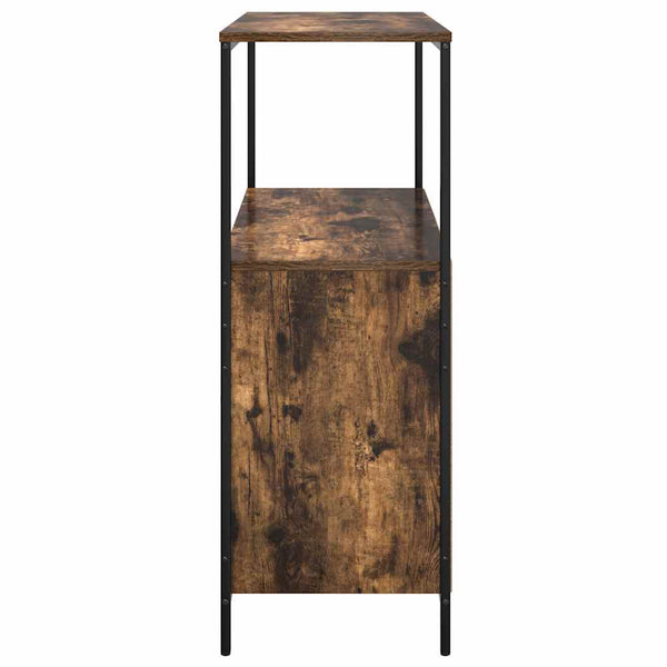 Badschrank Räuchereiche mit Regalen 95 cm