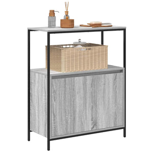 Badschrank Grau Sonoma mit Regalen 95 cm