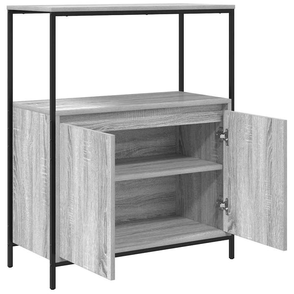 Badschrank Grau Sonoma mit Regalen 95 cm