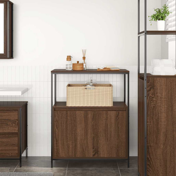 Badschrank mit Regalen Eichen-Optik