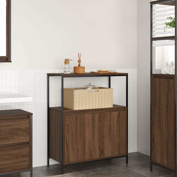 Badschrank mit Regalen Eichen-Optik